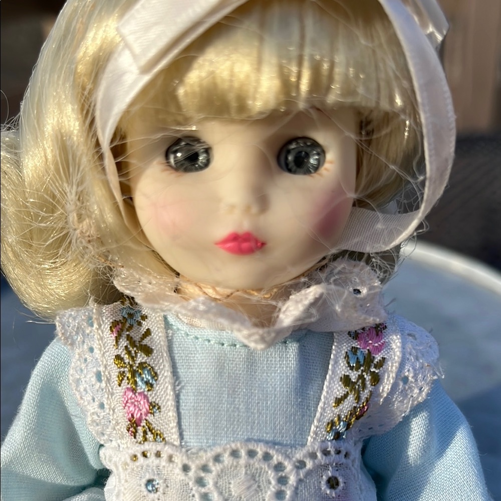 Blue and White Porcelain Doll with Accessories